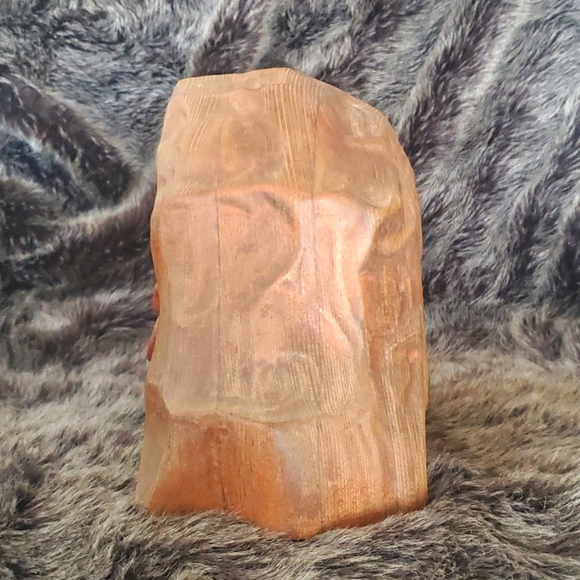 VINTAGE 1980'S FOLK ART HAND CARVED AND CRAFTED WOODEN FACE TRINKET BOX - Picture 4 of 9